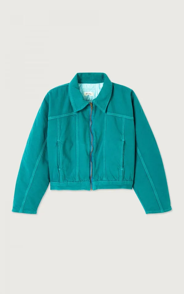 American Vintage Jackets and Blazers Women Jacket Nyolow Overdyed Emerald American Vintage Jackets and Blazers Women Jacket Nyolow Overdyed Emerald