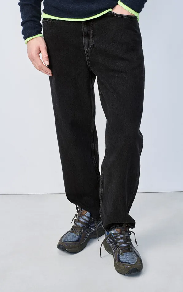 American Vintage Jeans Men Straight Jeans Yopday Black Vintage