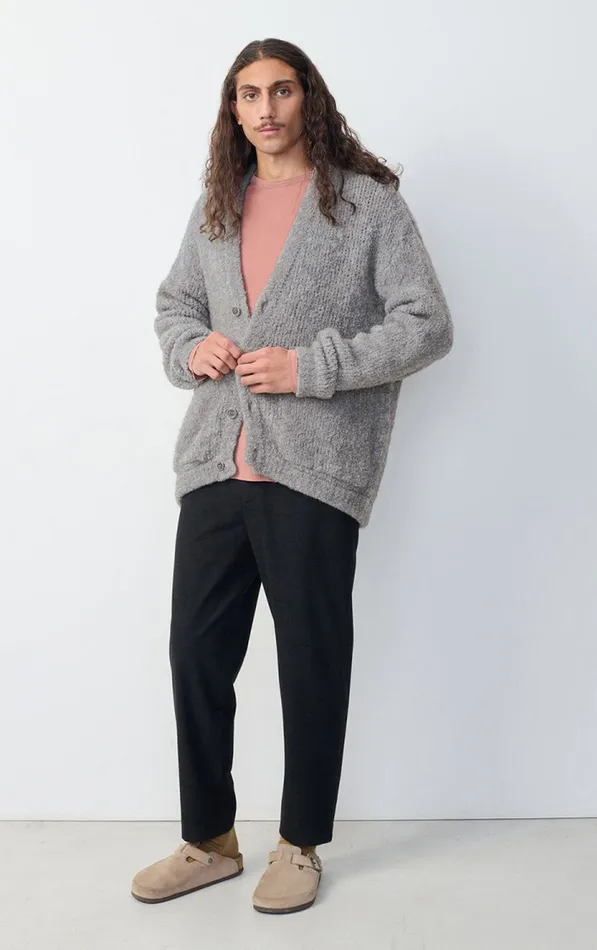 American Vintage Jumpers and Cardigans Men Cardigan Zolly Mouse Melange American Vintage Jumpers and Cardigans Men Cardigan Zolly Mouse Melange