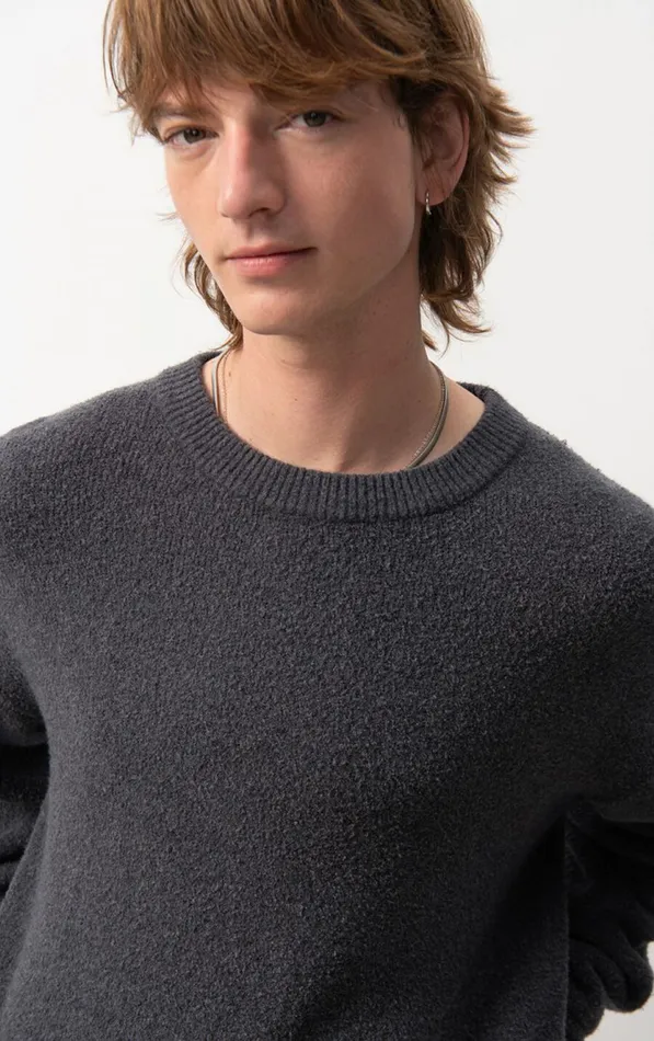 American Vintage Jumpers and Cardigans Men Jumper Blimy Dark Grey Melange American Vintage Jumpers and Cardigans Men Jumper Blimy Dark Grey Melange