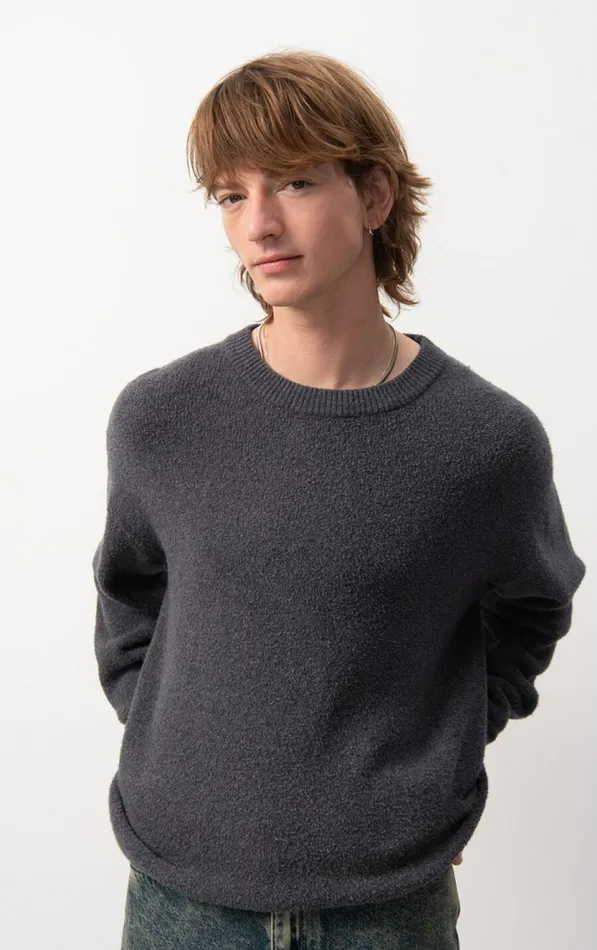 American Vintage Jumpers and Cardigans Men Jumper Blimy Dark Grey Melange American Vintage Jumpers and Cardigans Men Jumper Blimy Dark Grey Melange