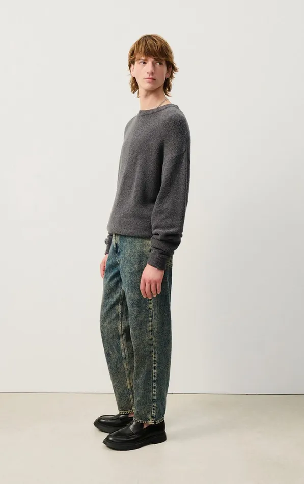 American Vintage Jumpers and Cardigans Men Jumper Blimy Dark Grey Melange American Vintage Jumpers and Cardigans Men Jumper Blimy Dark Grey Melange