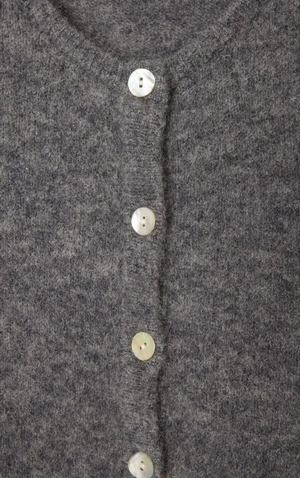 American Vintage Jumpers and Cardigans Women Cardigan Vitow Melange Steel American Vintage Jumpers and Cardigans Women Cardigan Vitow Melange Steel