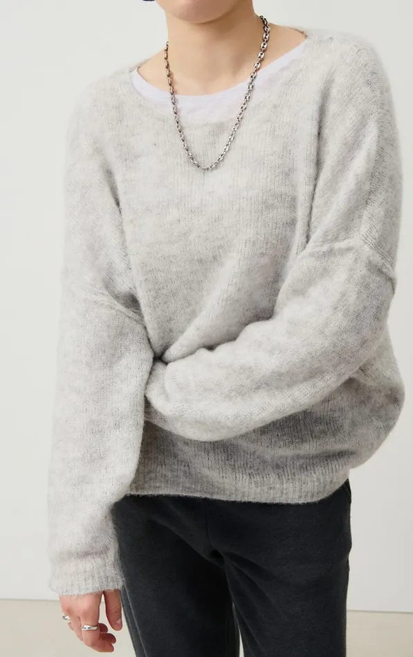 American Vintage Jumpers and Cardigans Women Jumper Yanbay Heather Grey American Vintage Jumpers and Cardigans Women Jumper Yanbay Heather Grey