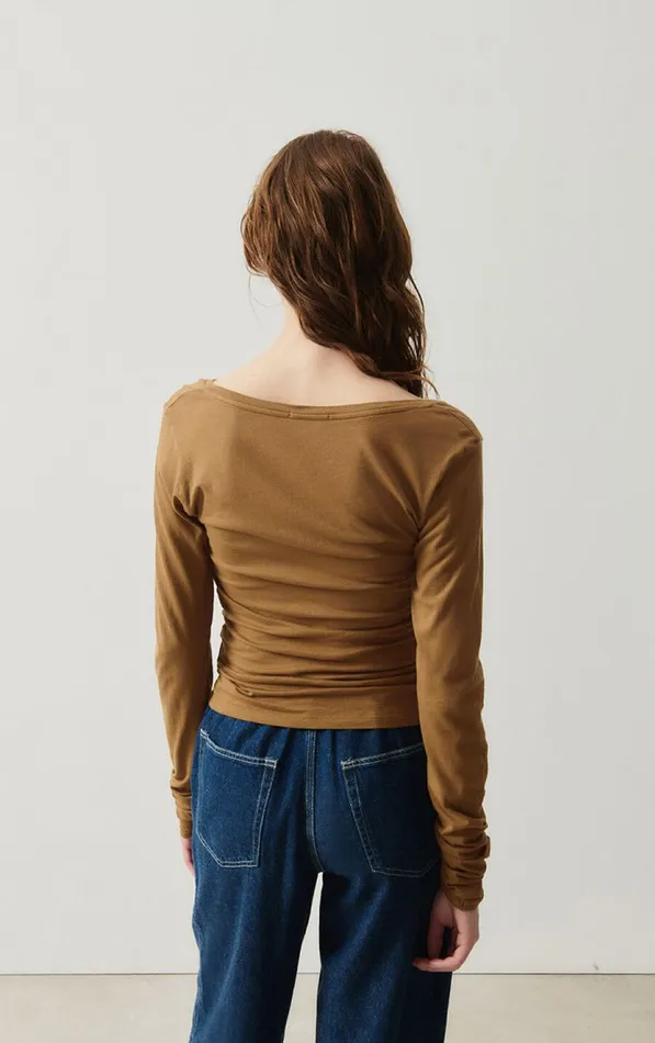 American Vintage Long Sleeve TShirts Women TShirt Xoubow Moka American Vintage Long Sleeve TShirts Women TShirt Xoubow Moka