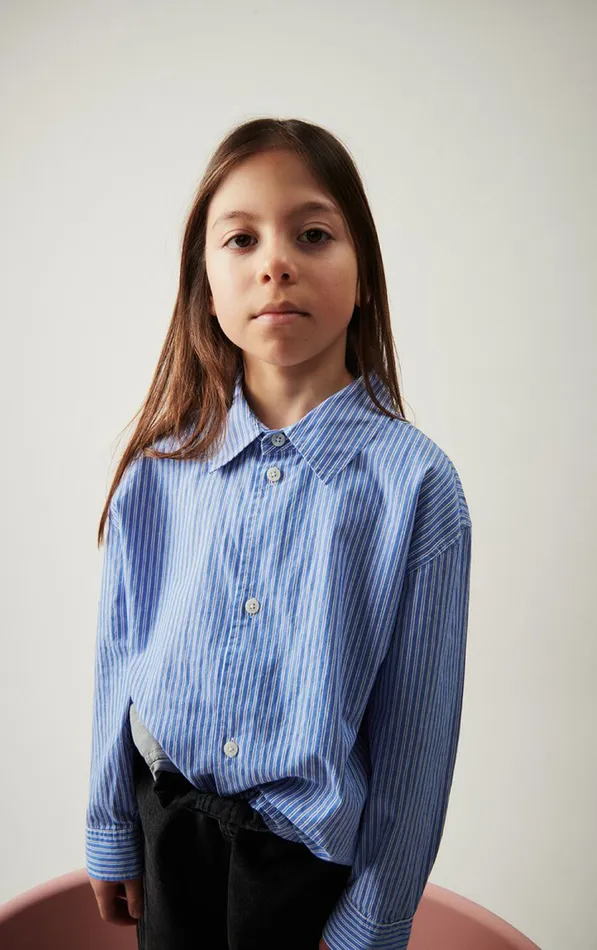 American Vintage Shirts Kids Shirt Zatybay Aqua Stripes American Vintage Shirts Kids Shirt Zatybay Aqua Stripes