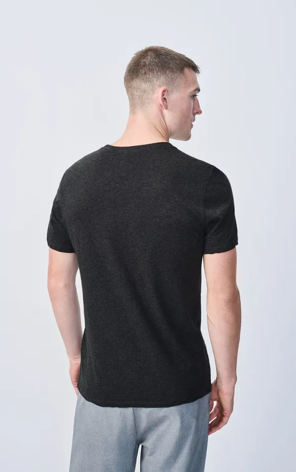 American Vintage Short Sleeve TShirts Men TShirt Decatur Melange Charcoal American Vintage Short Sleeve TShirts Men TShirt Decatur Melange Charcoal