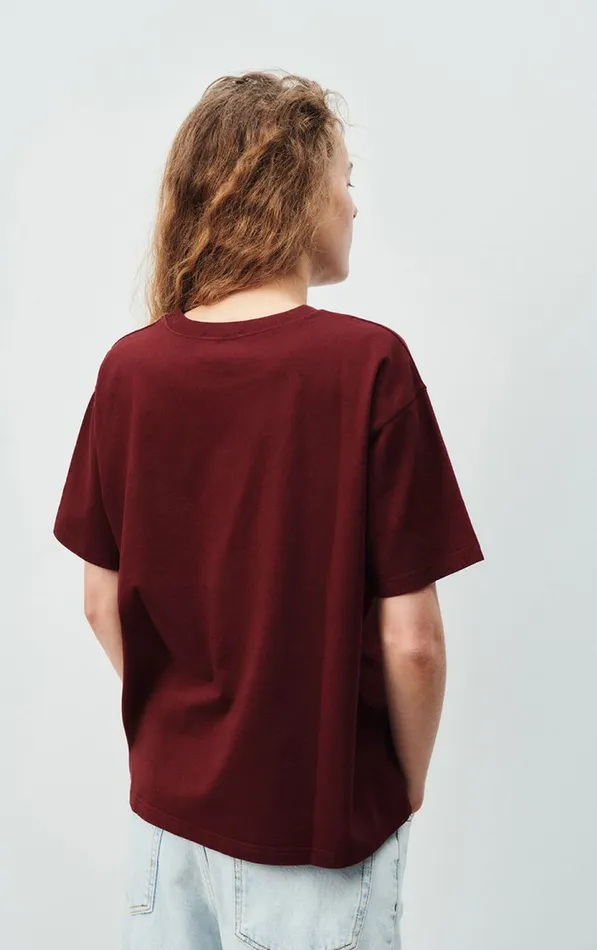American Vintage Short Sleeve TShirts Women TShirt Fizvalley Vintage Burgundy American Vintage Short Sleeve TShirts Women TShirt Fizvalley Vintage Burgundy