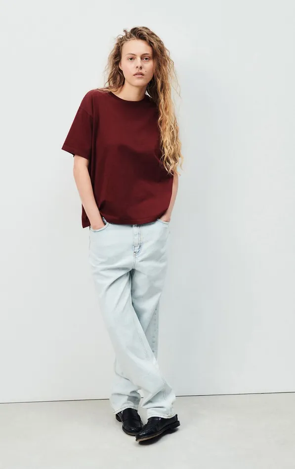 American Vintage Short Sleeve TShirts Women TShirt Fizvalley Vintage Burgundy American Vintage Short Sleeve TShirts Women TShirt Fizvalley Vintage Burgundy