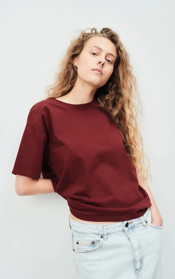 American Vintage Short Sleeve TShirts Women TShirt Fizvalley Vintage Burgundy American Vintage Short Sleeve TShirts Women TShirt Fizvalley Vintage Burgundy