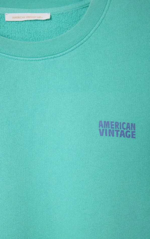 American Vintage Sweatshirts Women Sweatshirt Izubird Vintage Green Acqua American Vintage Sweatshirts Women Sweatshirt Izubird Vintage Green Acqua