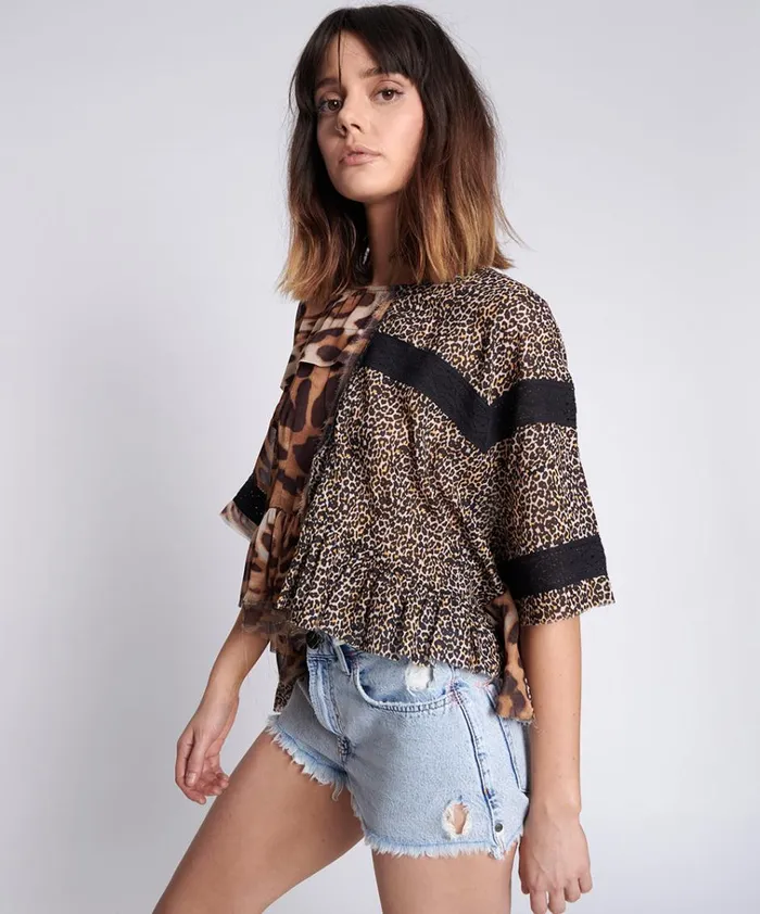 ANIMAL NIGHT DANCE TOP Women One Teaspoon Tops ANIMAL NIGHT DANCE TOP Women One Teaspoon Tops