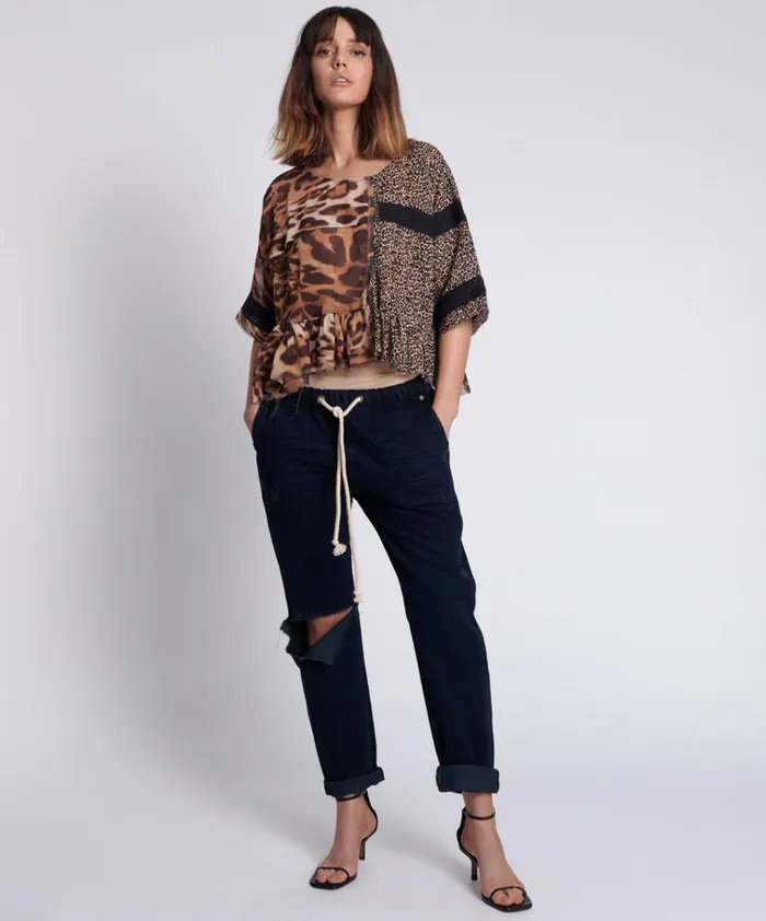 ANIMAL NIGHT DANCE TOP Women One Teaspoon Tops ANIMAL NIGHT DANCE TOP Women One Teaspoon Tops