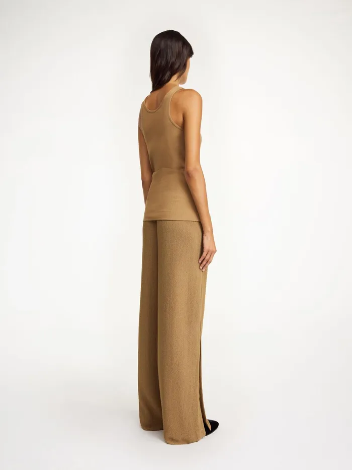 Anisa Organic Cotton Tank Top Light Brown Women By Malene Birger Tops and Blouses