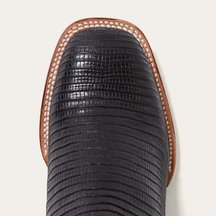 Arlington Black Teju Red Matte Cowboy Boot Black Men Stetson Western