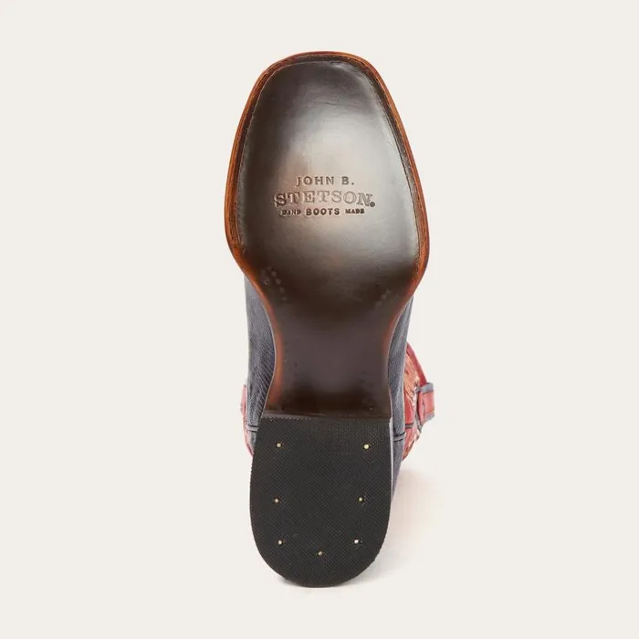 Arlington Black Teju Red Matte Cowboy Boot Black Men Stetson Western