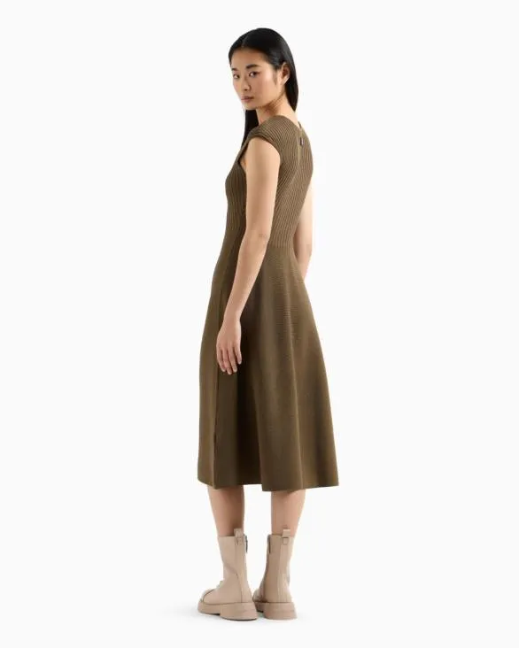 ASV Knit Longuette Dress Brown Women Armani Dresses And Jumpsuits ASV Knit Longuette Dress Brown Women Armani Dresses And Jumpsuits