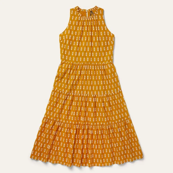 Aztec Dress Yellow Women Stetson Midi