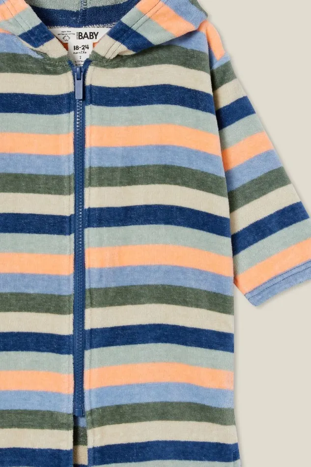 Baby Zip Through Hooded Towel Petty Bluevictor Multi Stripe Baby Cotton On Swimwear Baby Zip Through Hooded Towel Petty Bluevictor Multi Stripe Baby Cotton On Swimwear