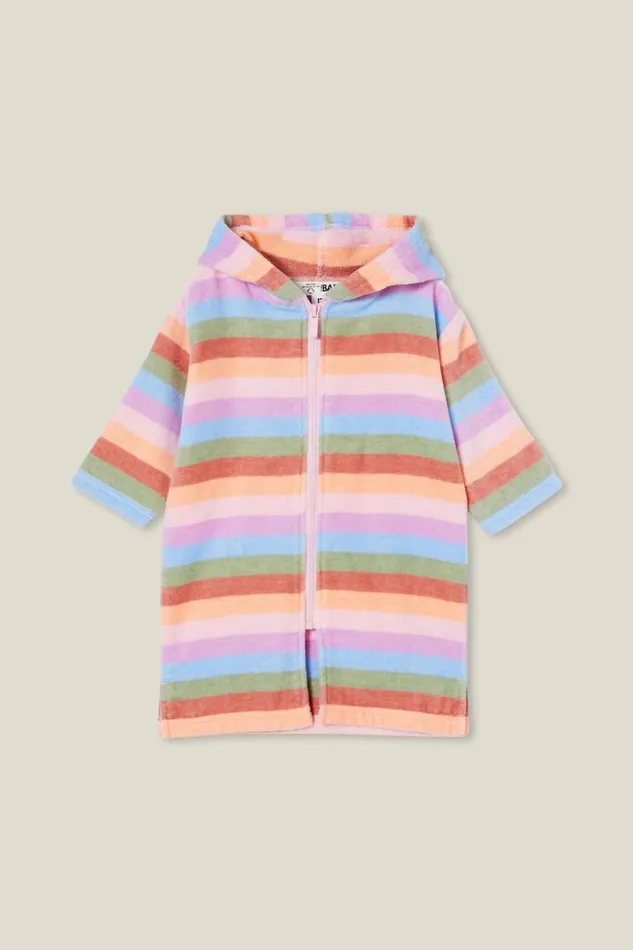 Baby Zip Through Hooded Towel Popsiclemulti Stripe Baby Cotton On Swimwear