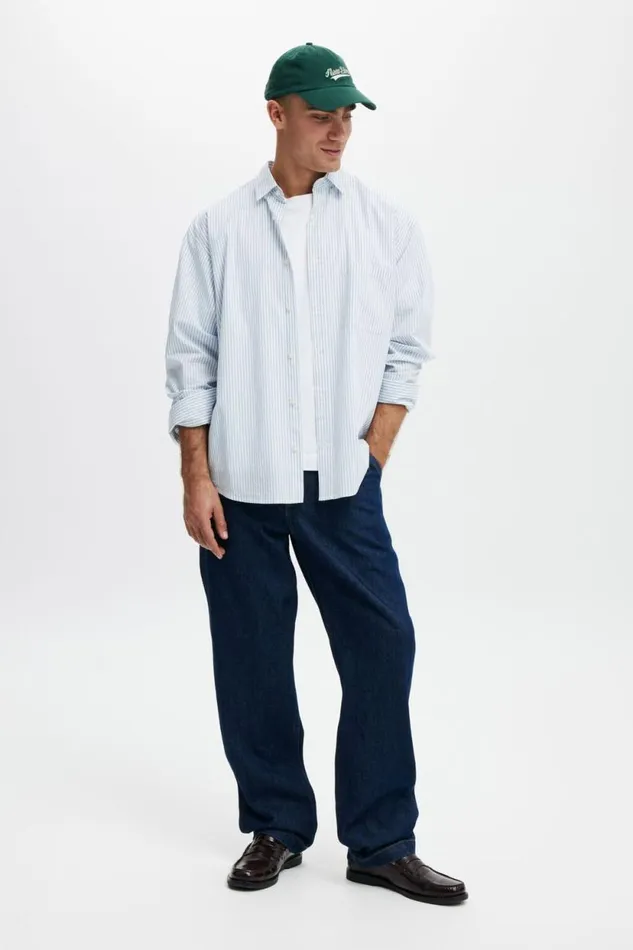 Baggy Jean Carpenter Apollo Blue Men Cotton On Pants