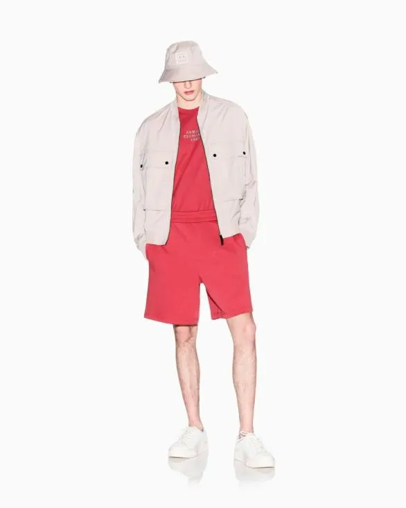 Basic Bermuda In Stretch Fabric Red Men Armani Matching Sets Basic Bermuda In Stretch Fabric Red Men Armani Matching Sets
