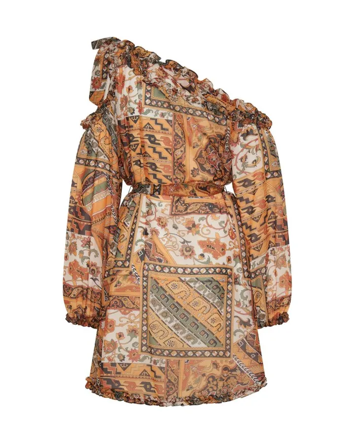 BAZAAR PAISLEY ONE SHOULDER DRESS Women One Teaspoon Mini Dresses BAZAAR PAISLEY ONE SHOULDER DRESS Women One Teaspoon Mini Dresses