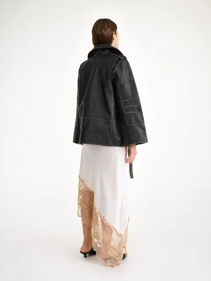 Beatrisse Leather Jacket Black Women By Malene Birger Coats and Jackets