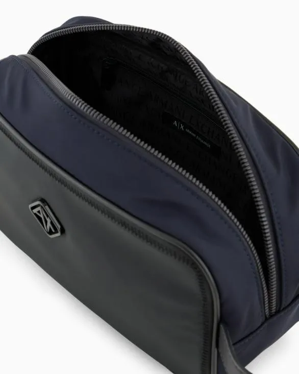 Beauyt Case With Nylon Zip With Logo Green Men Armani Wallets And Small Leather Goods Beauyt Case With Nylon Zip With Logo Green Men Armani Wallets And Small Leather Goods