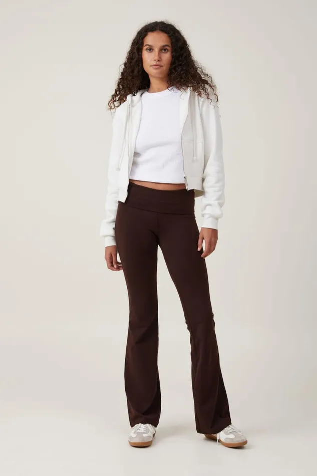 Bella Bootleg Pant Dark Oak Women Cotton On Pants