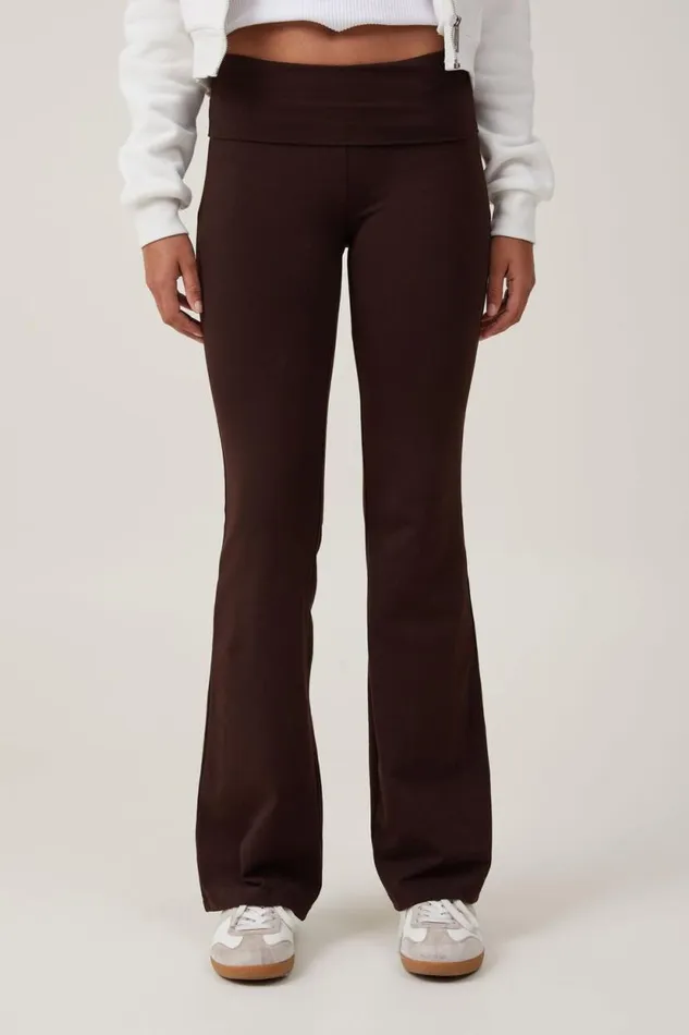 Bella Bootleg Pant Dark Oak Women Cotton On Pants