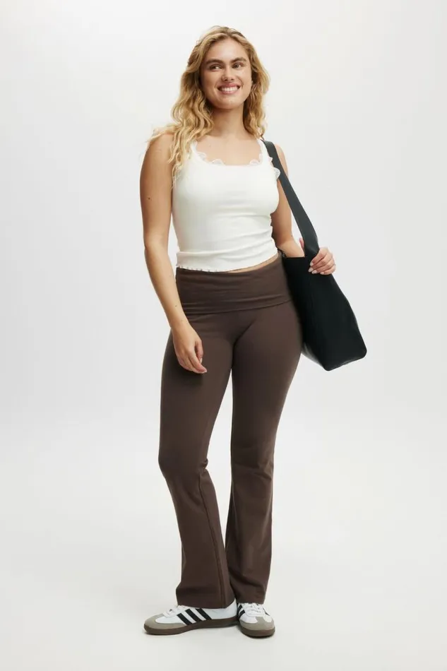 Bella Bootleg Pant Dark Truffle Women Cotton On Pants
