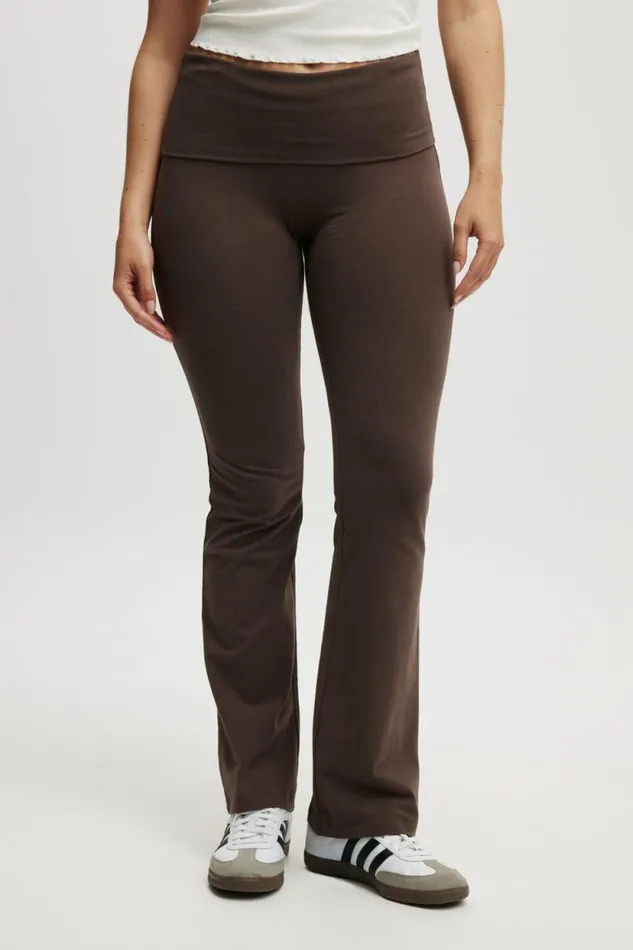 Bella Bootleg Pant Dark Truffle Women Cotton On Pants