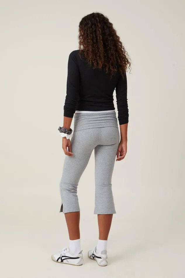 Bella Capri Grey Marle Women Cotton On Pants