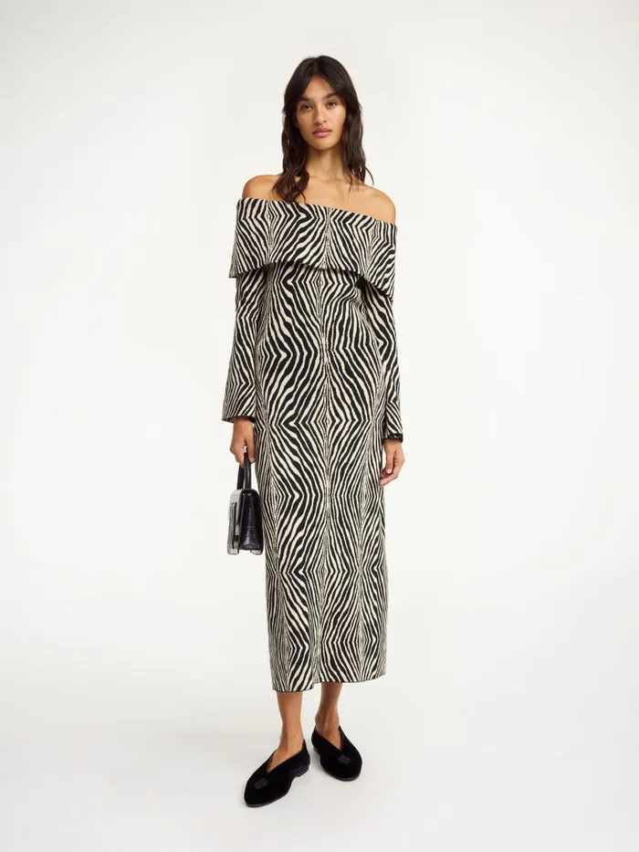 Bennie Midi Dress Zebra Women By Malene Birger Knitwear