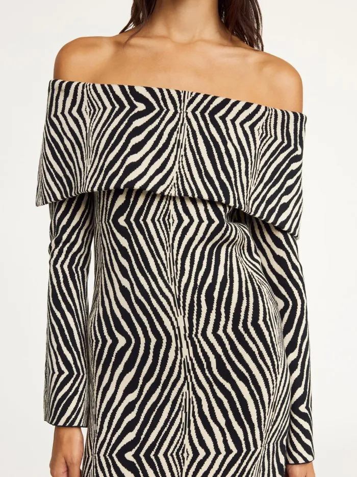Bennie Midi Dress Zebra Women By Malene Birger Knitwear