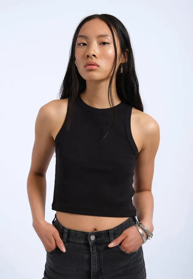 Bey Crop Top 8211 Black Black Women Dr Denim Tees and Tanks