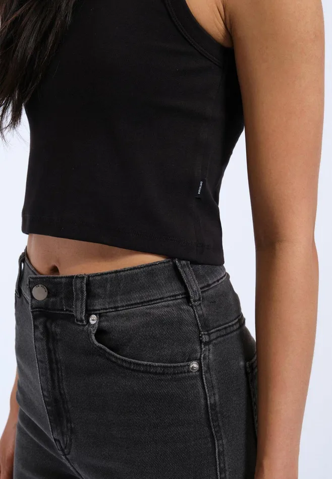 Bey Crop Top 8211 Black Black Women Dr Denim Tees and Tanks
