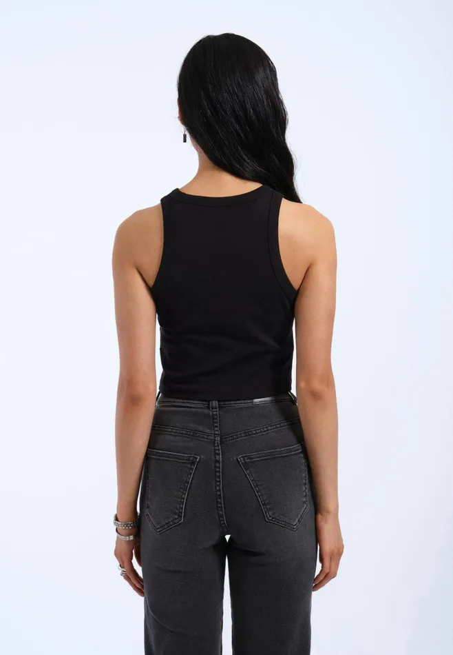 Bey Crop Top 8211 Black Black Women Dr Denim Tees and Tanks
