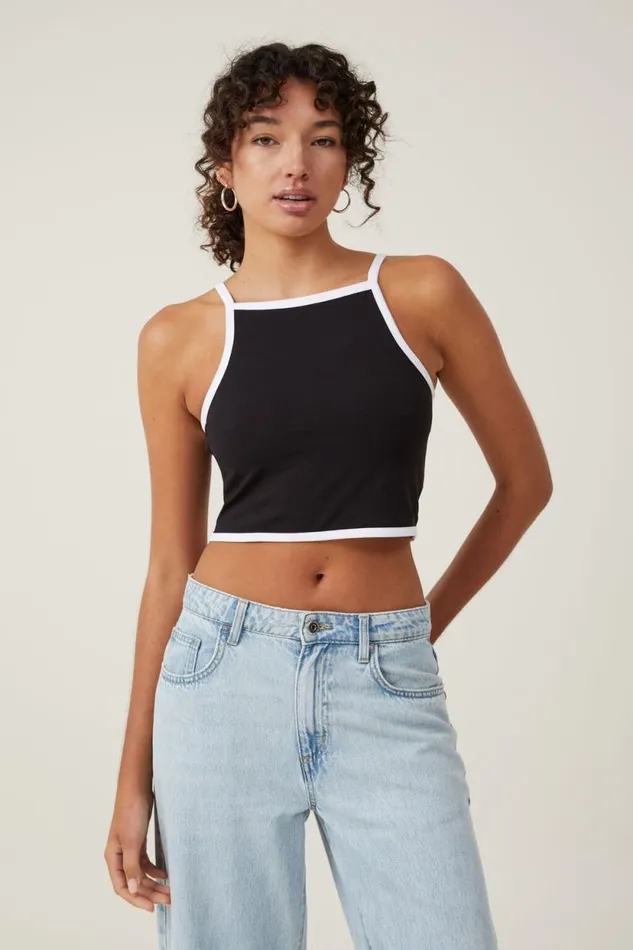 Billi High Neck Tank Black Women Cotton On Tops