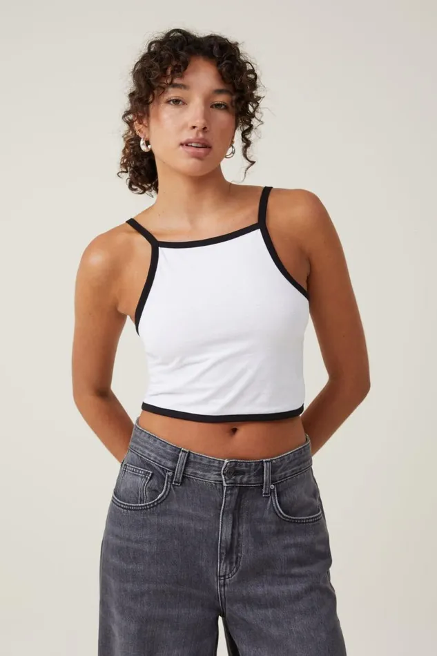 Billi High Neck Tank White Women Cotton On Tops