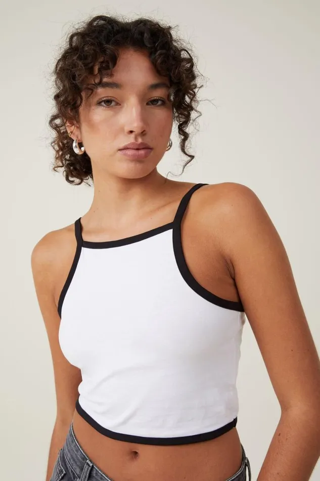Billi High Neck Tank White Women Cotton On Tops