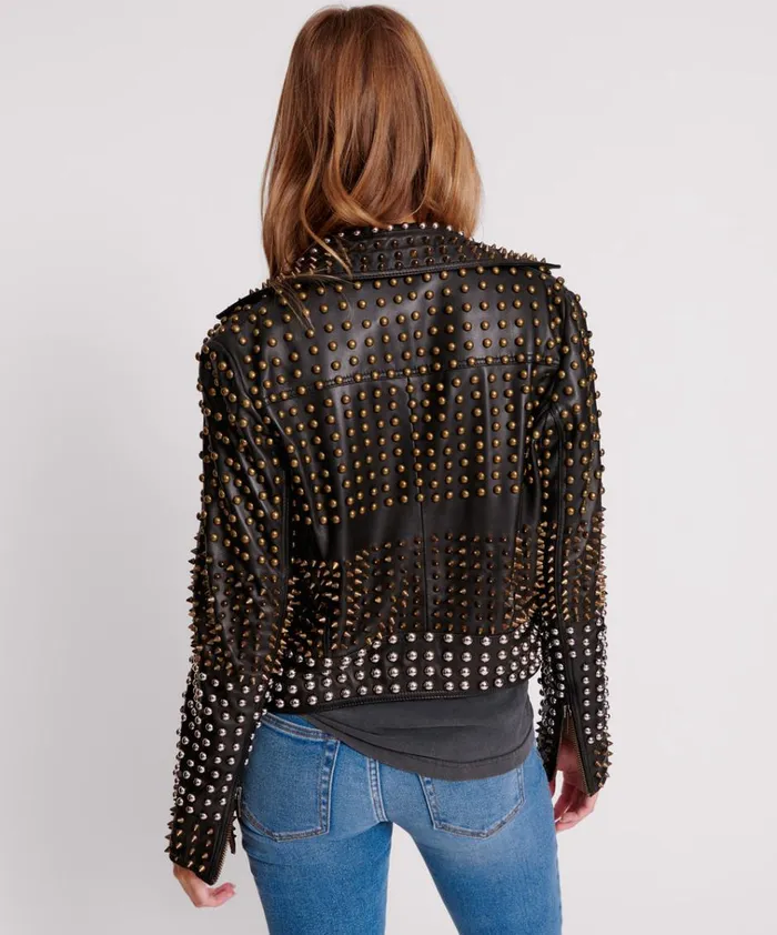 BLACK HELLRAISER STUDDED CROP LEATHER MOTO JACKET Women One Teaspoon Jackets BLACK HELLRAISER STUDDED CROP LEATHER MOTO JACKET Women One Teaspoon Jackets