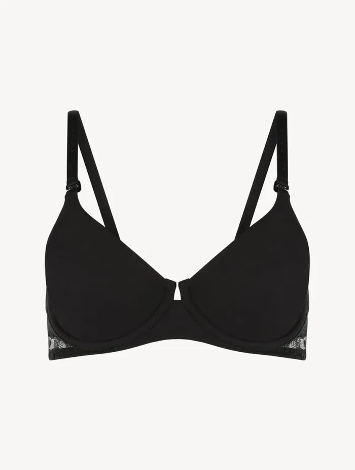 Black Lycra Underwired Bra With Chantilly Lace Lingerie La Perla Underwired