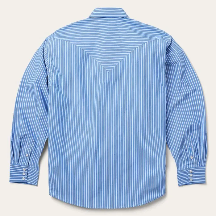 Blue Western Stripe Shirt Blue Men Stetson Western Shirts