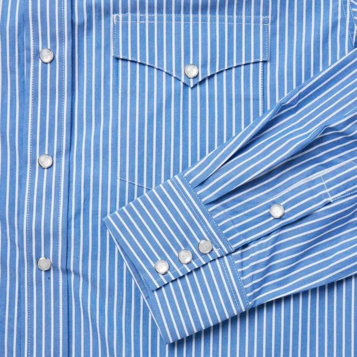 Blue Western Stripe Shirt Blue Men Stetson Western Shirts