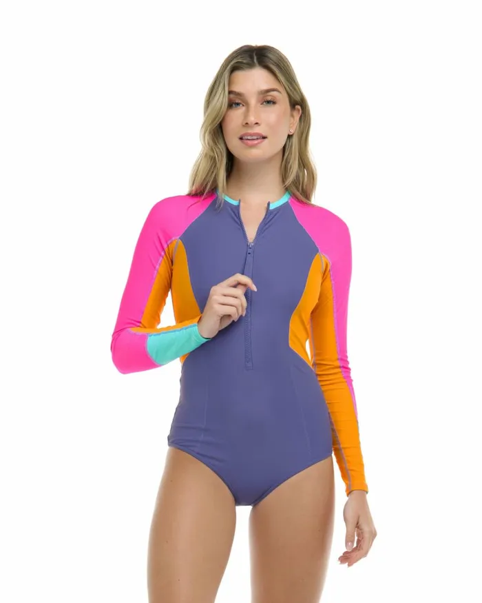 Body Glove Longsleeve Swimsuits Women Vibration Journey OnePiece Swimsuit 8211 Iris