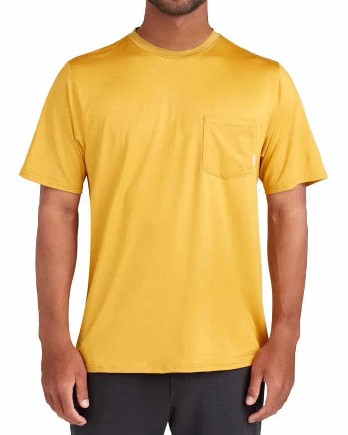 Body Glove Sun Protection Men ShortSleeved Pocket UPF 50 TShirt 8211 Mustard