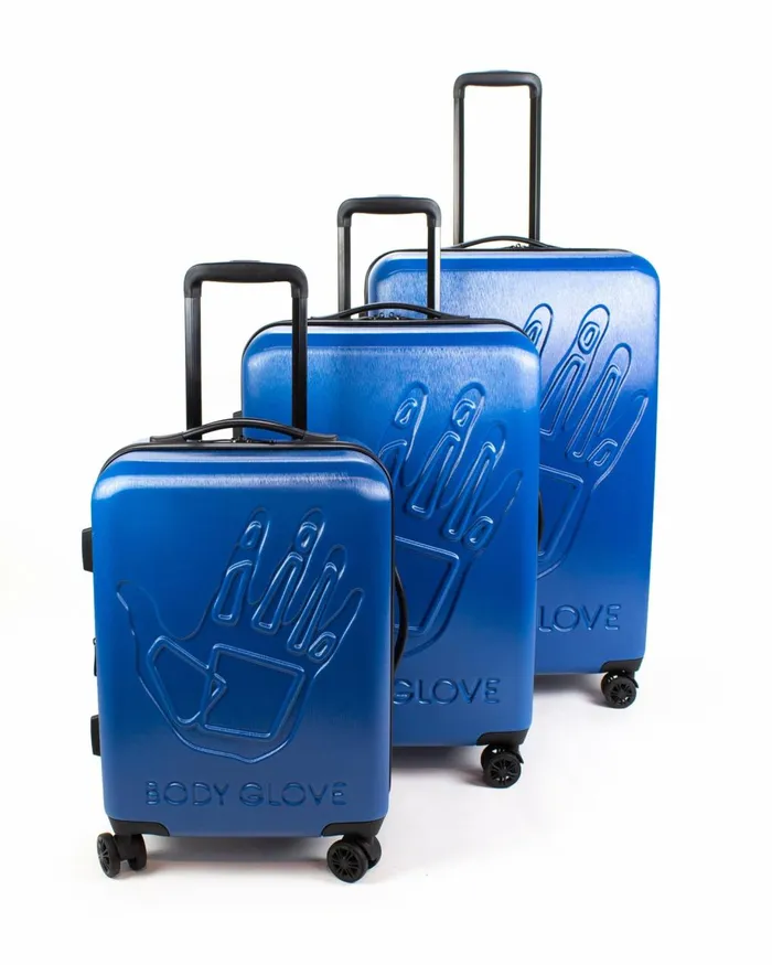 Body Glove Travel Luggage Accessories Redondo 3Piece Hardside Spinner Luggage Set 8211 Northern Blue