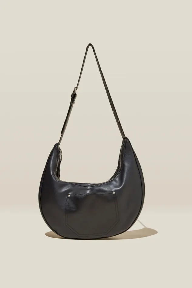 Bowie Crescent Cross Body Bag Black Women Cotton On Bags and Belts